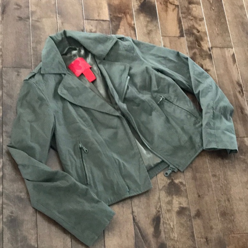 Crop Jacket- Green Brown- Size S